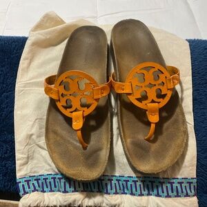 Tory Burch Miller Cloud Leather Slides Sandal Sz 9.5